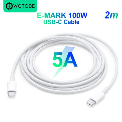 USB C to USB C Cable 100W, WOTOBE LED Display Type-C 5A E-Mark Fast